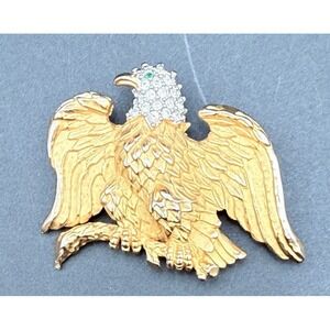 VTG SMITHSONIAN INSTITUTE '67 FIRST LADIES EAGLE BROOCH SIGNED GOLDTONE JEWELED